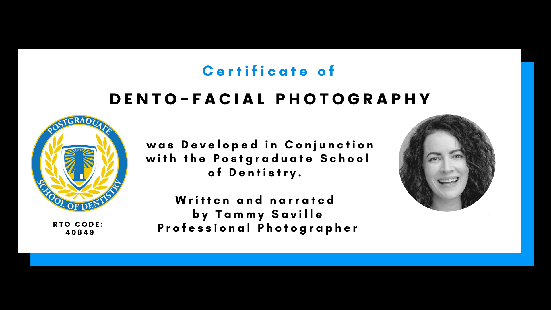 Certificate of Dento-Facial Photography, Triage and Monitoring Course
