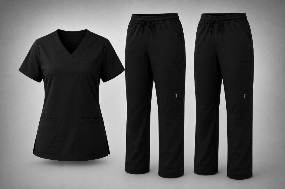 FOCUS+ Scrub Set of 3 | BLACK (P1T2)