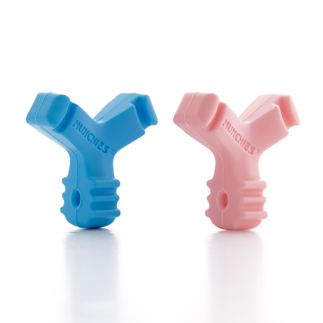 Blue and Pink Munchies® EPS standing up together